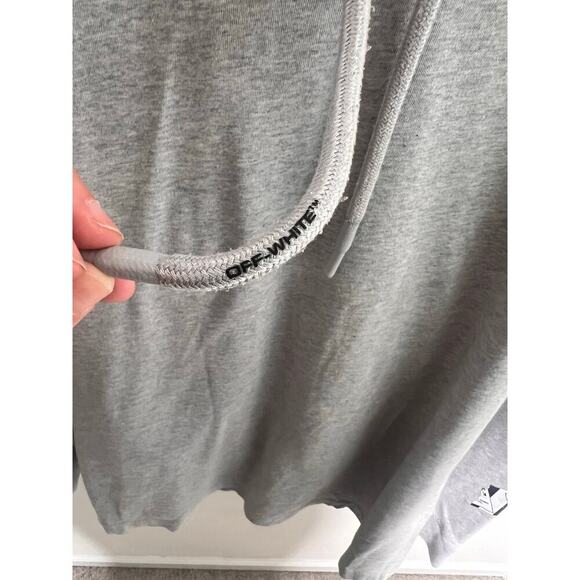 Off White 2013 Airport Tape Double Layered Tee Sweatshirt Melange Gray White L - Picture 11 of 15